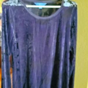 Ladies LS Blue Top